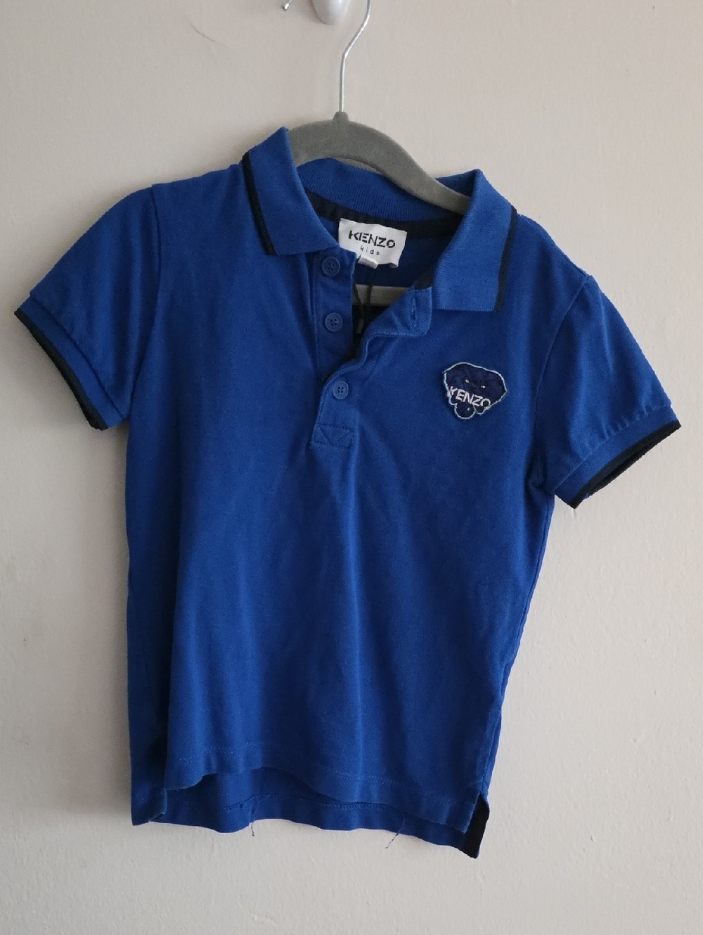 Kenzo Kids Blue Polo with Contrast Trim Size 5 Elephant Shirt